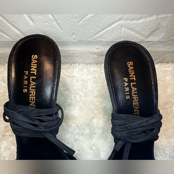 New Saint Laurent Paz Heeled Sandals Size 38