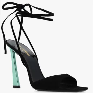 New Saint Laurent Paz Heeled Sandals Size 38
