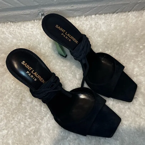 New Saint Laurent Paz Heeled Sandals Size 38
