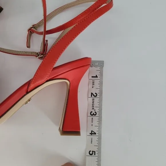 NEW Sam edelman CLARE Ankle Strap confetti red square toe heel size 6.5