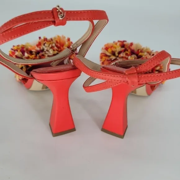 NEW Sam edelman CLARE Ankle Strap confetti red square toe heel size 6.5