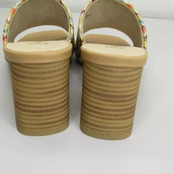 NEW SEYCHELLES Adapt Slide Sandals Heel Open Toe Cushioned Raffia Size 6.5
