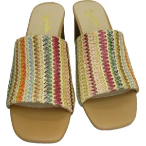 NEW SEYCHELLES Adapt Slide Sandals Heel Open Toe Cushioned Raffia Size 6.5