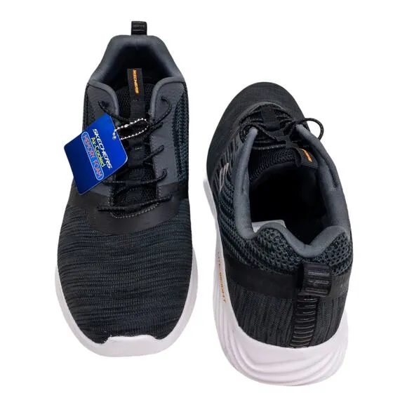 New Skechers Men Black Gray Lace Up Bounder Sneakers 11