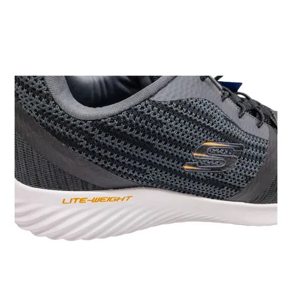 New Skechers Men Black Gray Lace Up Bounder Sneakers 11