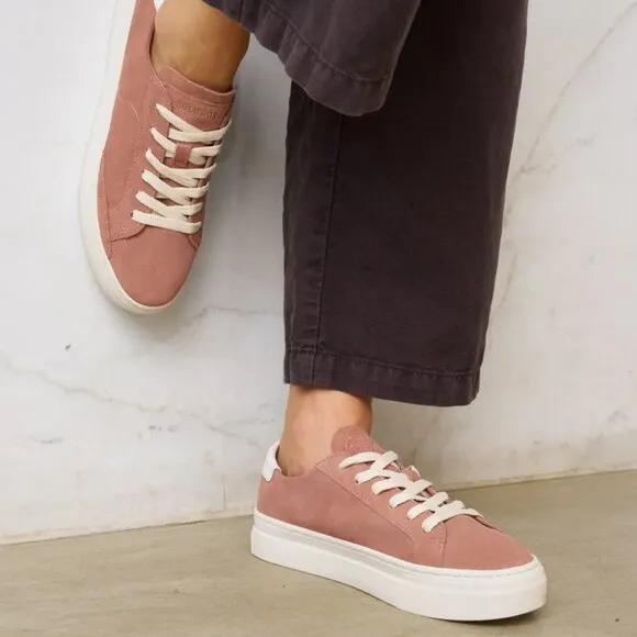 NEW SOLUDOS Suede Ibiza Platform Sneakers Dusty Rose for women 126mn
