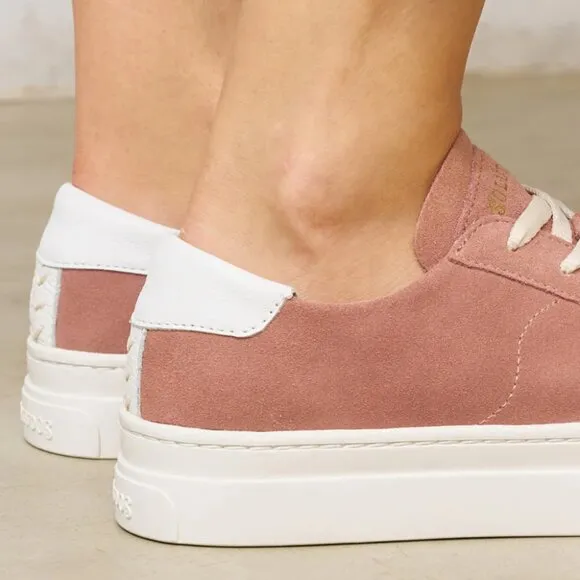 NEW SOLUDOS Suede Ibiza Platform Sneakers Dusty Rose for women 126mn