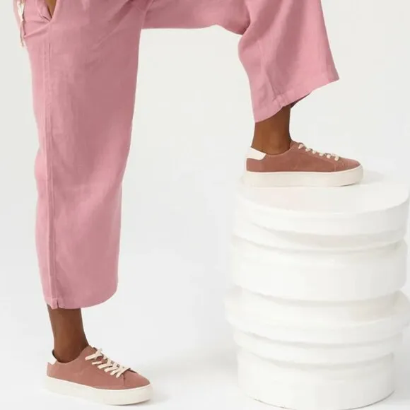 NEW SOLUDOS Suede Ibiza Platform Sneakers Dusty Rose for women 126mn
