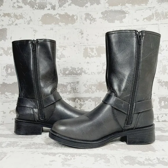 NEW Steve Madden Girls Beckky Mid-Calf Black Boots i888