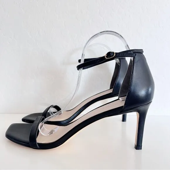NEW Stuart Weitzman Amelina Leather Ankle-Strap Sandals Black Size 11