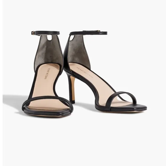 NEW • STUART WEITZMAN • Women’s Amelina 75 leather sandals Open Toed Black 6.5