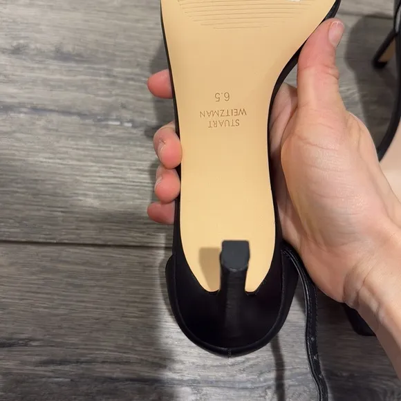 NEW • STUART WEITZMAN • Women’s Amelina 75 leather sandals Open Toed Black 6.5