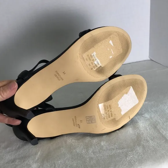New STUART WEITZMAN Women's Size 11 Black Twistie Stiletto 75 Sandals Heels