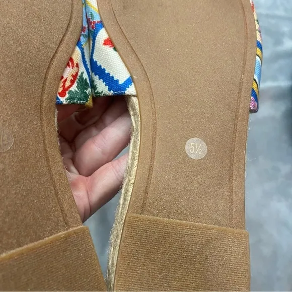 New! Tory Burch Benton Open Toe Espadrille Slide Size 5.5