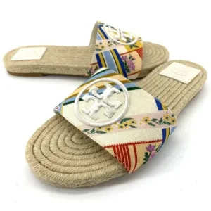 New! Tory Burch Benton Open Toe Espadrille Slide Size 5.5