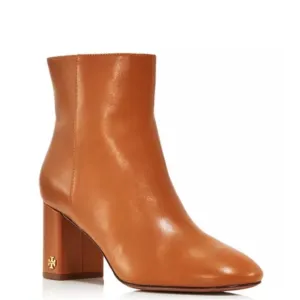 NEW Tory Burch Brooke 70MM Ankle Boots Booties, Tan Camel Leather Size 9.5