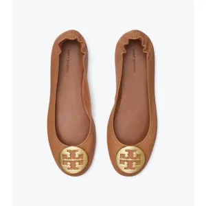 NEW TORY BURCH women minnie travel ballet flat in royal tan