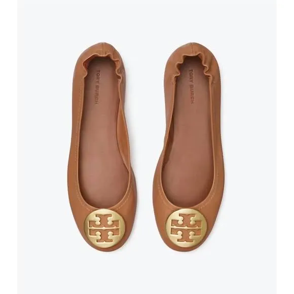 NEW TORY BURCH women minnie travel ballet flat in royal tan