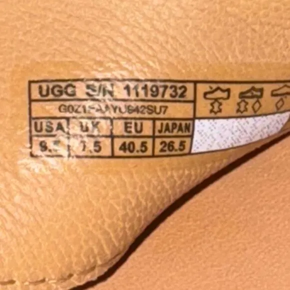 New Ugg Women's Size 9.5 Wedge Open Toe Sandals Tan Leather Ankle Strap