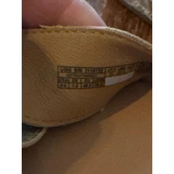 New Ugg Women's Size 9.5 Wedge Open Toe Sandals Tan Leather Ankle Strap
