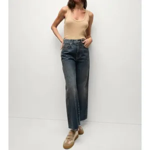 NEW VERONICA BEARD taylor cropped wide-leg jean in dark blue