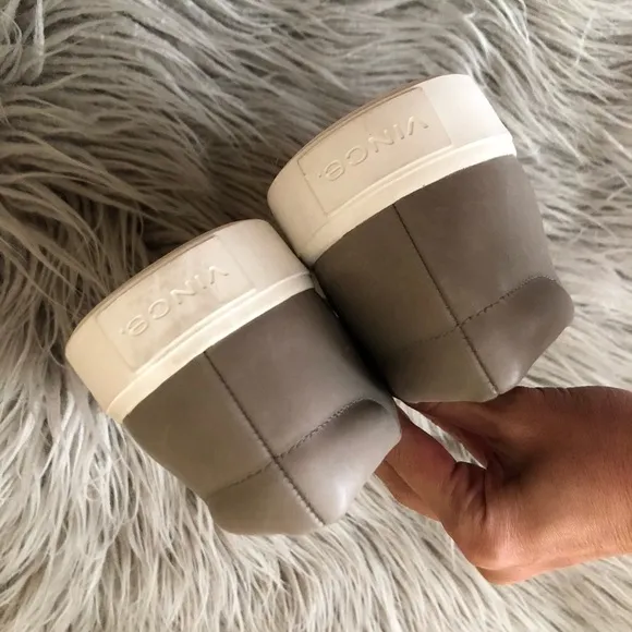 NEW Vince Corbin slip on gray leather sneakers