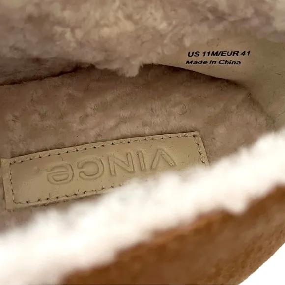 NEW Vince Women’s Blair Lamb Shearling Slip-On Sneakers size 11 Light Taupe