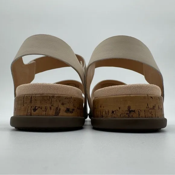 New Vionic Colleen Cream Boa Metallic Leather Sandals Size 10