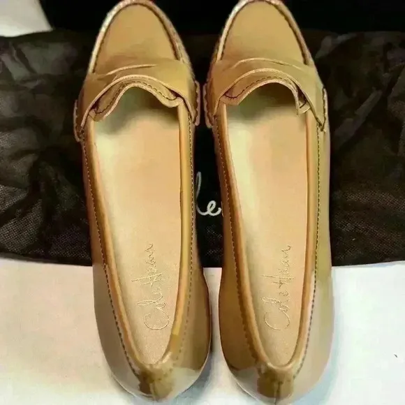 New Vtg Cole Haan Beige Tan Patent Leather Penny‎ Loafers Women's Size 10.5