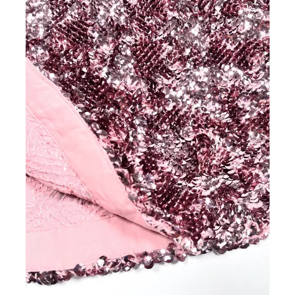 NEW! Women's Anthropologie Sequins Skirt Size S Pink