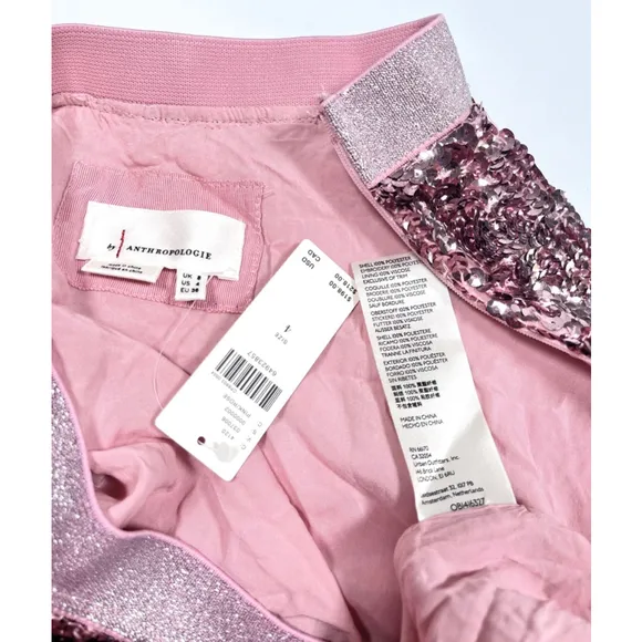 NEW! Women's Anthropologie Sequins Skirt Size S Pink