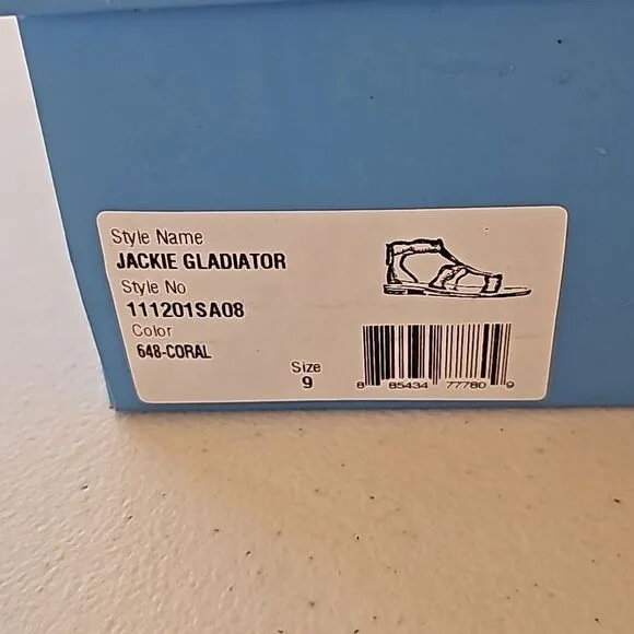 New Jack Roger’s Jackie Gladiator Coral Sandals, Size 9