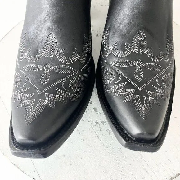 NEW Lane LEXINGTON Womens Cowboy Boots 11 Black Leather Western Cowgirl Mid Calf