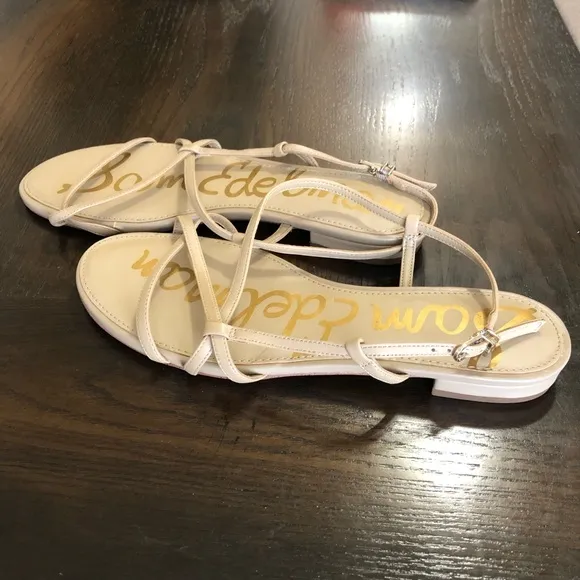NEW🌟Sam Edelman Sz 9 TEALE Elegant Tan Strappy Sandals summertime flats comfort