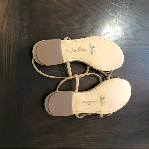 NEW🌟Sam Edelman Sz 9 TEALE Elegant Tan Strappy Sandals summertime flats comfort