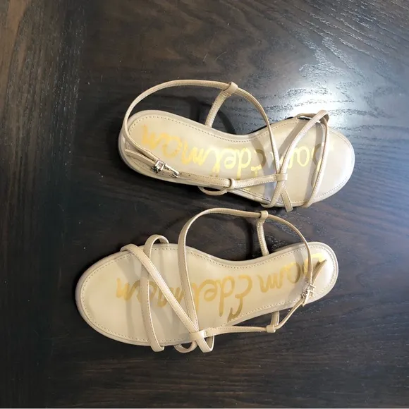 NEW🌟Sam Edelman Sz 9 TEALE Elegant Tan Strappy Sandals summertime flats comfort