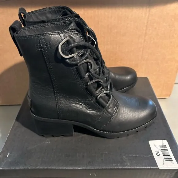 New Sorel Boots black leather 5.5