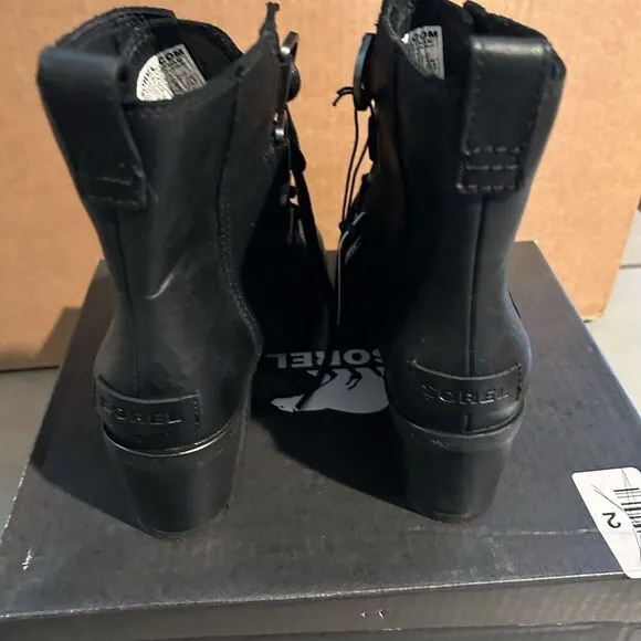New Sorel Boots black leather 5.5