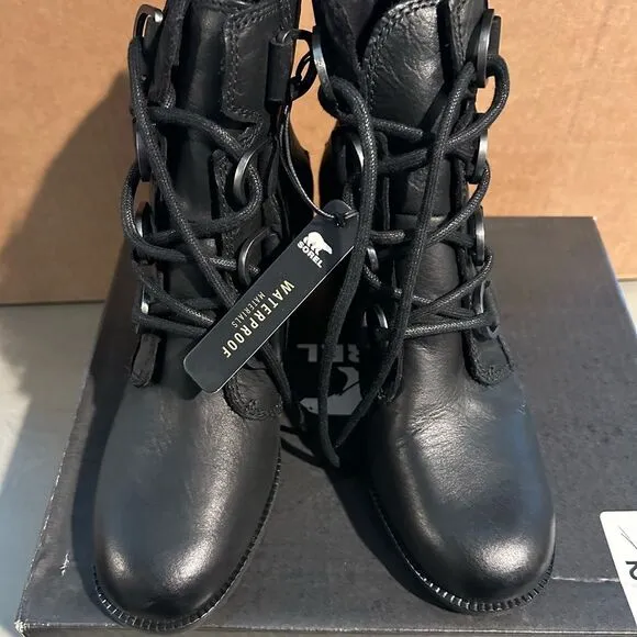 New Sorel Boots black leather 5.5