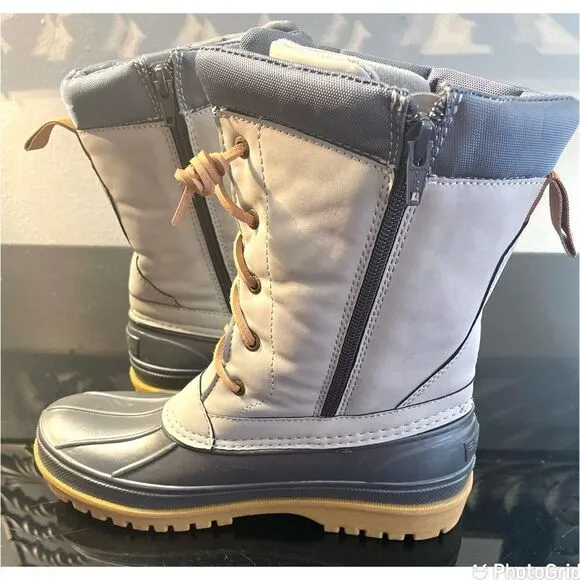 New Sperry Trailboard Duck Boots Gray Youth 5M Cushioned Insole Rubber Outsole