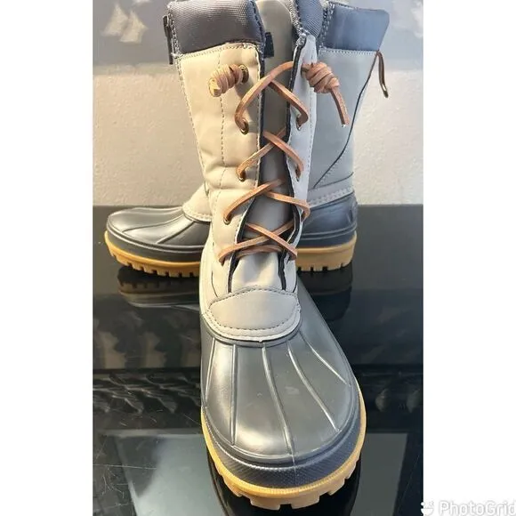 New Sperry Trailboard Duck Boots Gray Youth 5M Cushioned Insole Rubber Outsole
