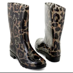 NIB Corkys “Riverwalk” Memory Foam Rubber Mid-Calf Rain Boots Size 9