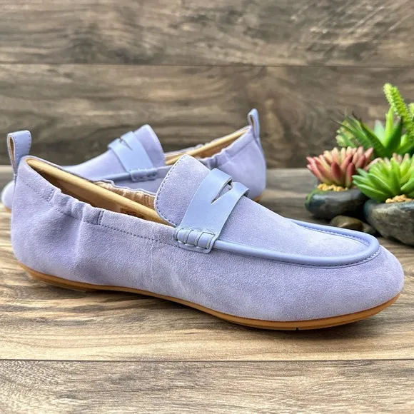 NIB Fitflop Allegro 9 41 Suede Leather Penny Loafers Flats Wild Lavender
