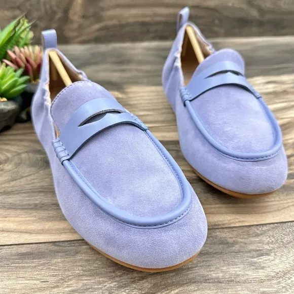 NIB Fitflop Allegro 9 41 Suede Leather Penny Loafers Flats Wild Lavender