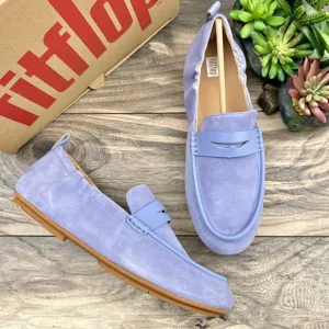 NIB Fitflop Allegro 9 41 Suede Leather Penny Loafers Flats Wild Lavender