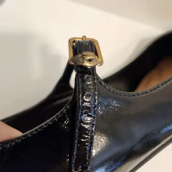 NIB Kurt Geiger &quot;Regent&quot; Black Patent Leather Mary Jane Flats Sz.9/39 Ret.$229
