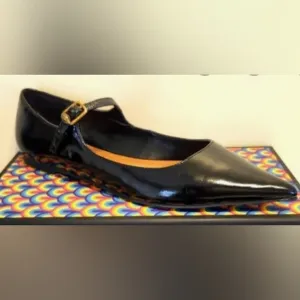 NIB Kurt Geiger &quot;Regent&quot; Black Patent Leather Mary Jane Flats Sz.9/39 Ret.$229
