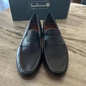 NIB Sandrino by Sandro Moscoloni Penny Loafers, Blue Leather, Men's Size 11D