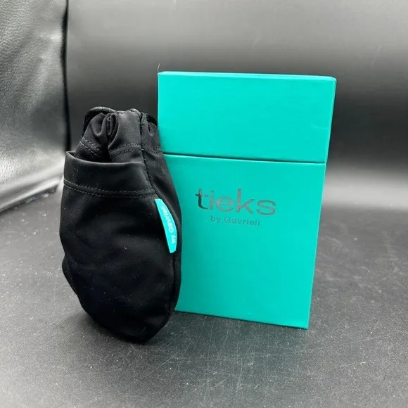 NIB Tieks Sz 8 Shoes Matte Black Ballet Flats Foldable w/ Box Tote Storage Bag