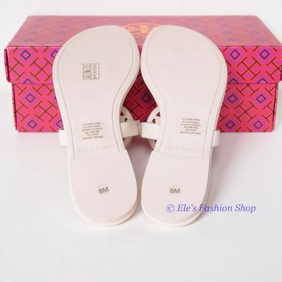 NIB Tory Burch Crystal Embellished Miller Pave Sandal Cream US 7 8 8.5 9 9.5 10